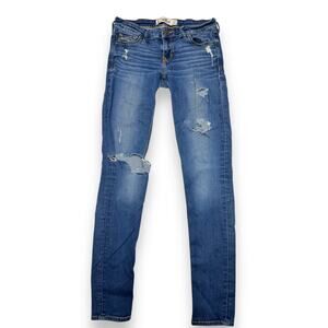 Hollister Womens Distressed Blue Wash Skinny Jeans Size 5R